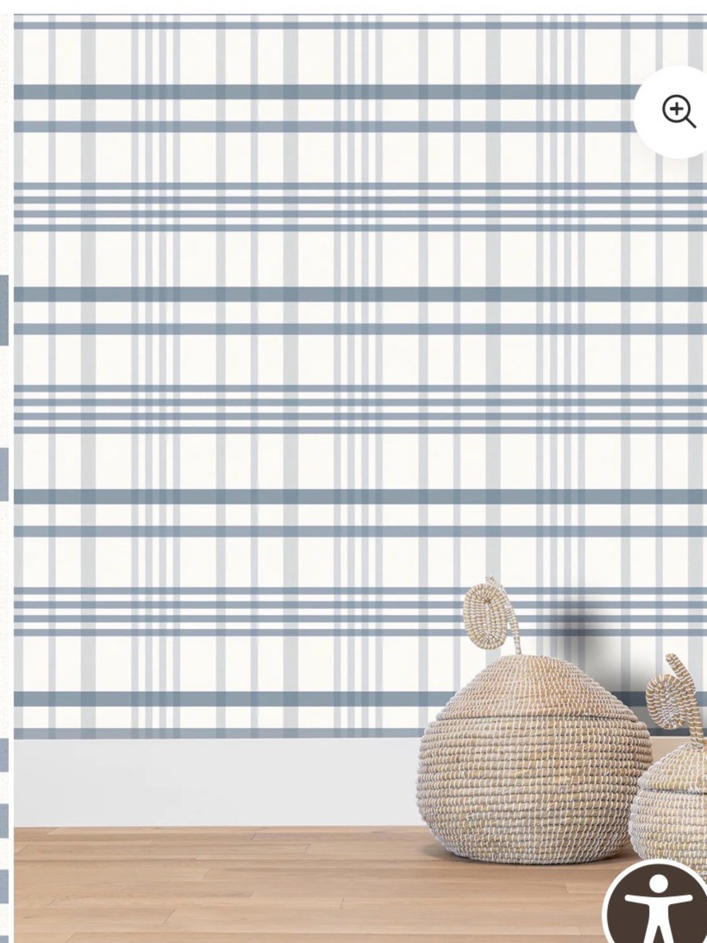 Set of 2 McGee and Co Blue Plaid Wallpaper